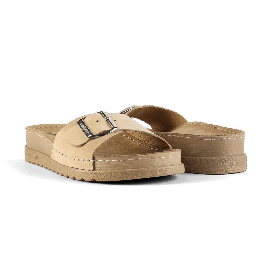 NALLAN Lura Cream women's buckle slides – view 3