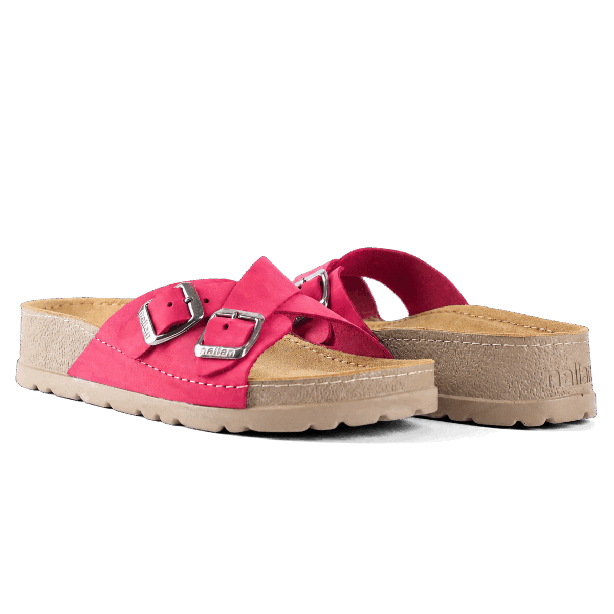 NALLAN Serena Dark Pink women's leather slides – view 3