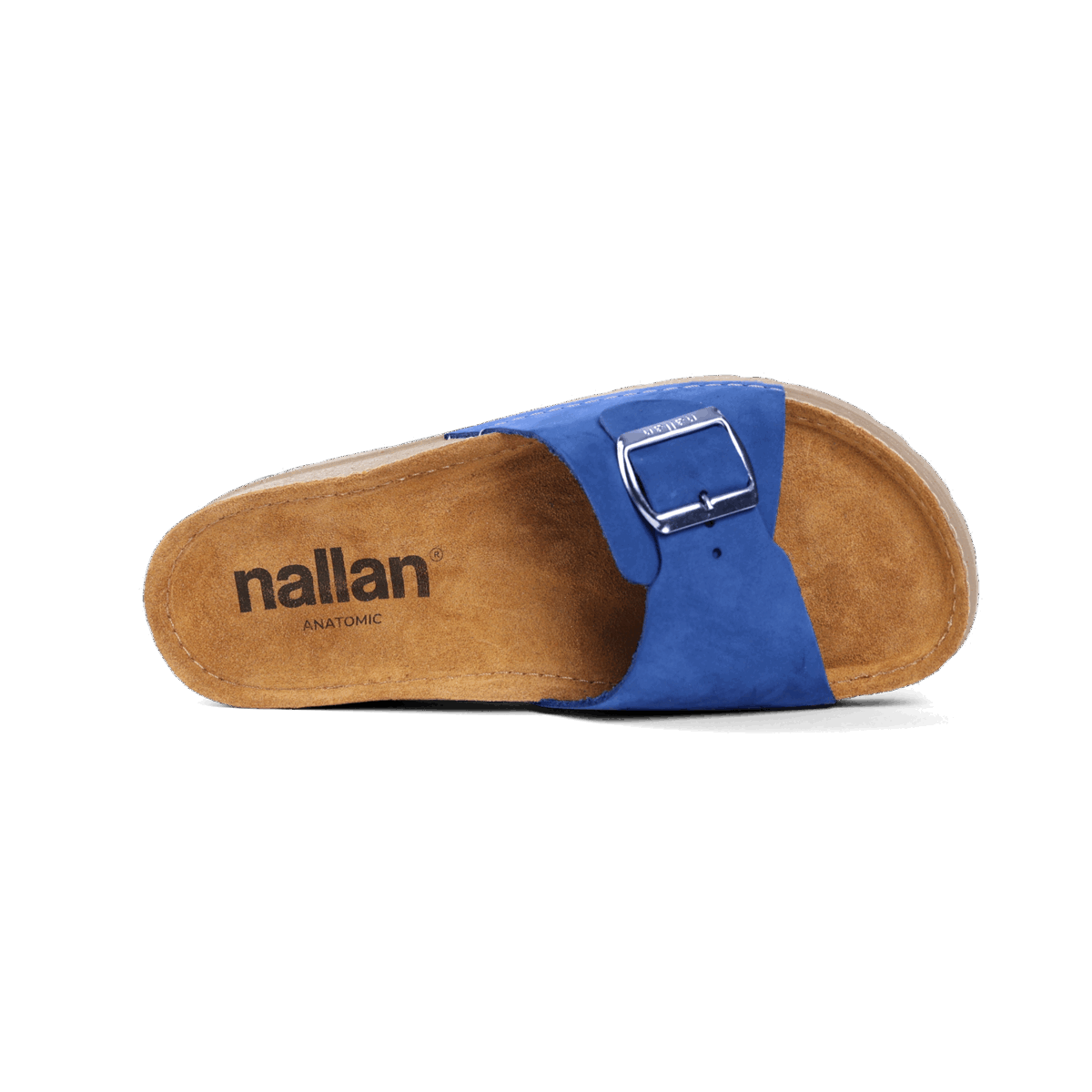 NALLAN Lura Light Navy women's buckle slides – view 4