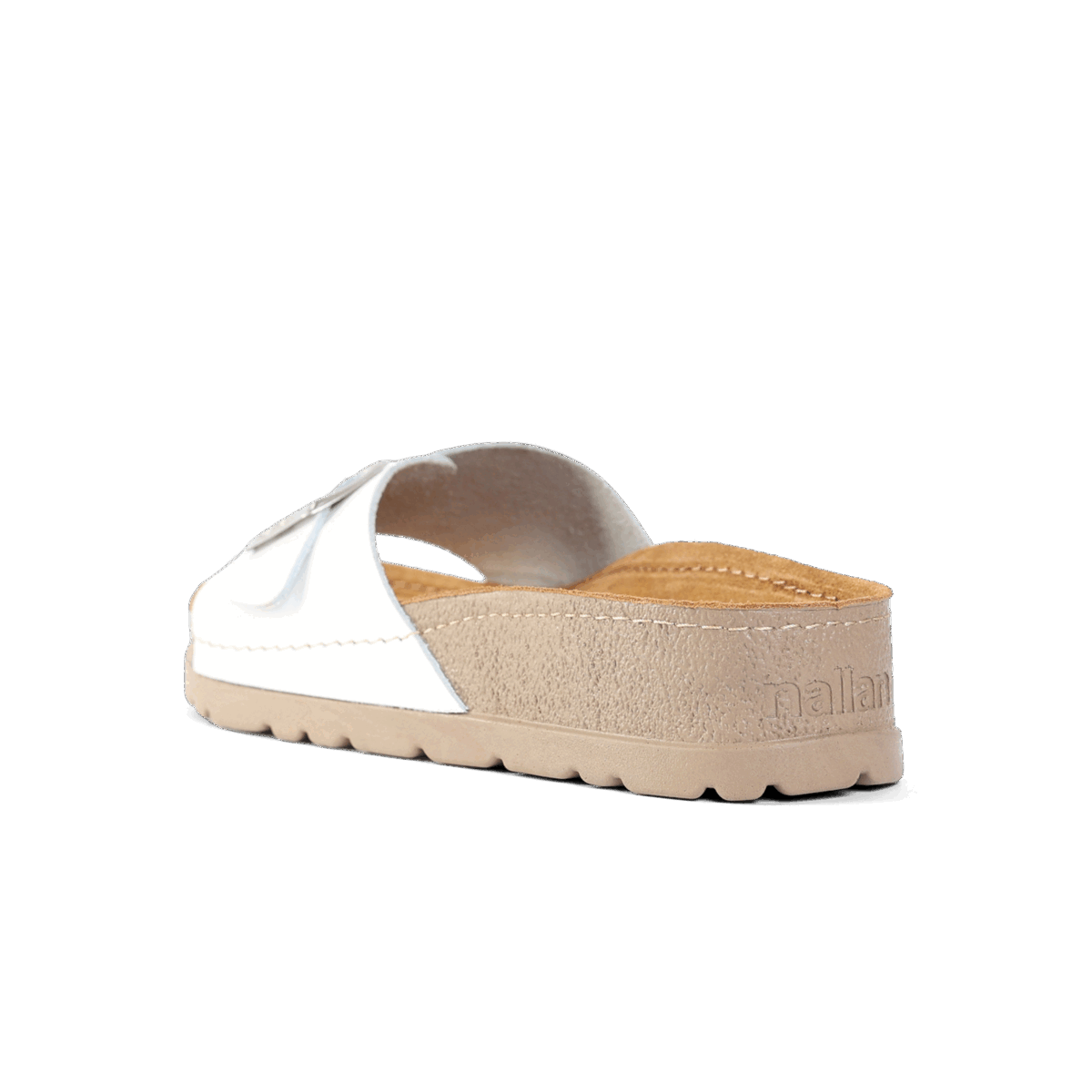 NALLAN Lura White women's buckle slides – view 5