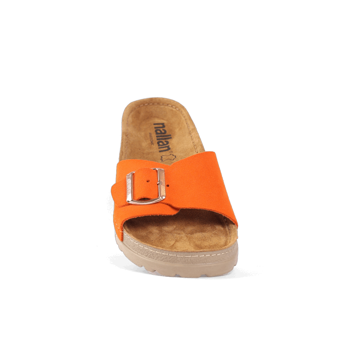 NALLAN Lura Orange women's buckle slides – view 8