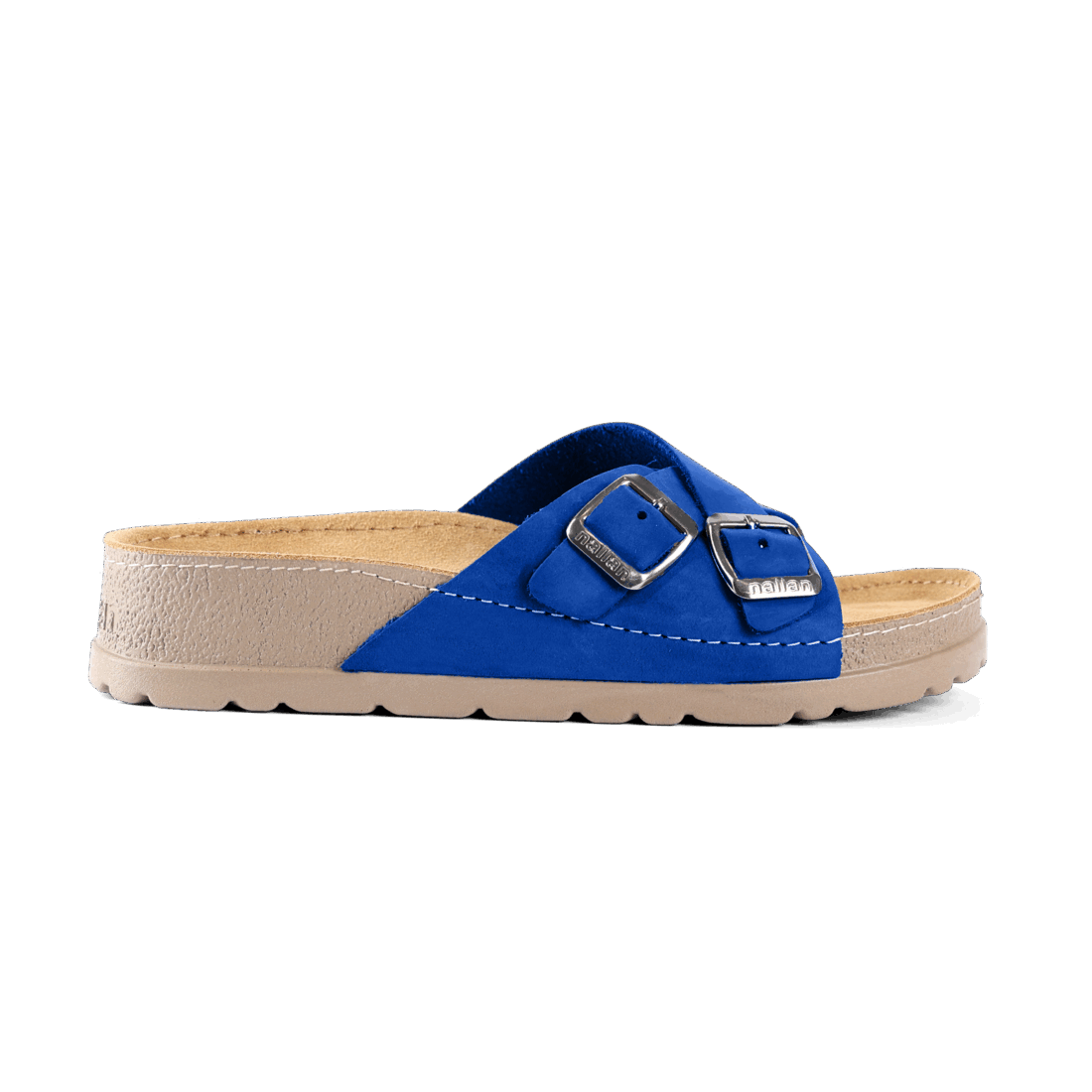 NALLAN Serena Blue women's leather slides – view 6