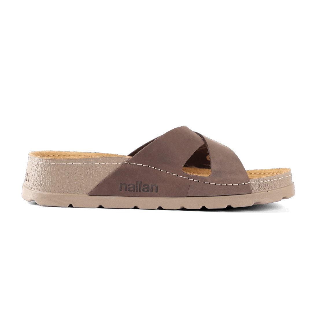 NALLAN Serena Brown women's leather slides – view 7
