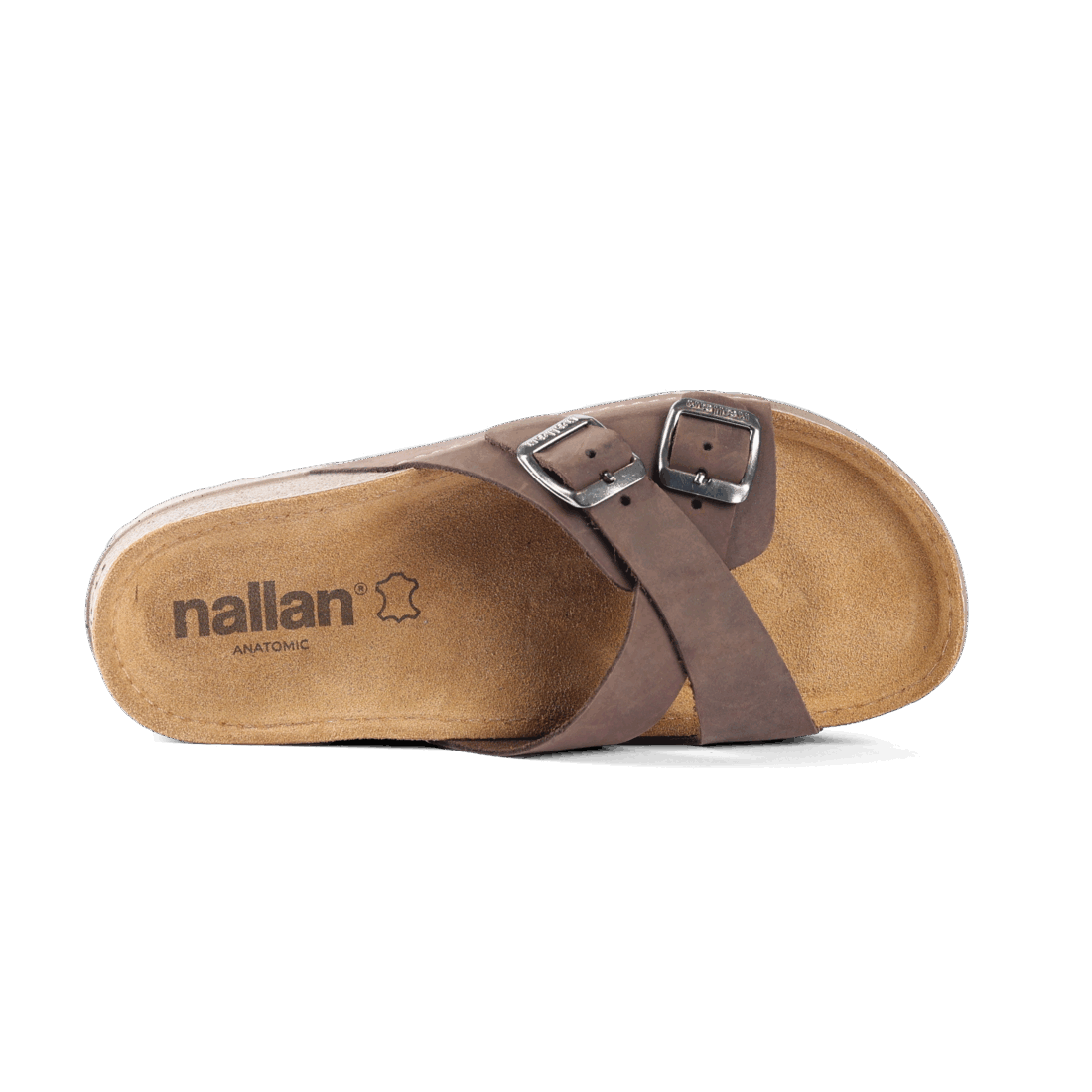 NALLAN Serena Brown women's leather slides – view 4