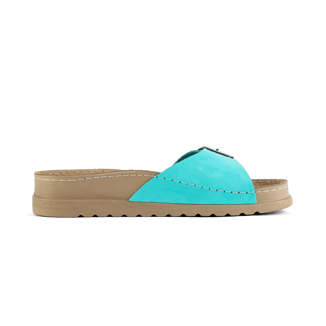 NALLAN Lura Sky Blue women's buckle slides – view 7