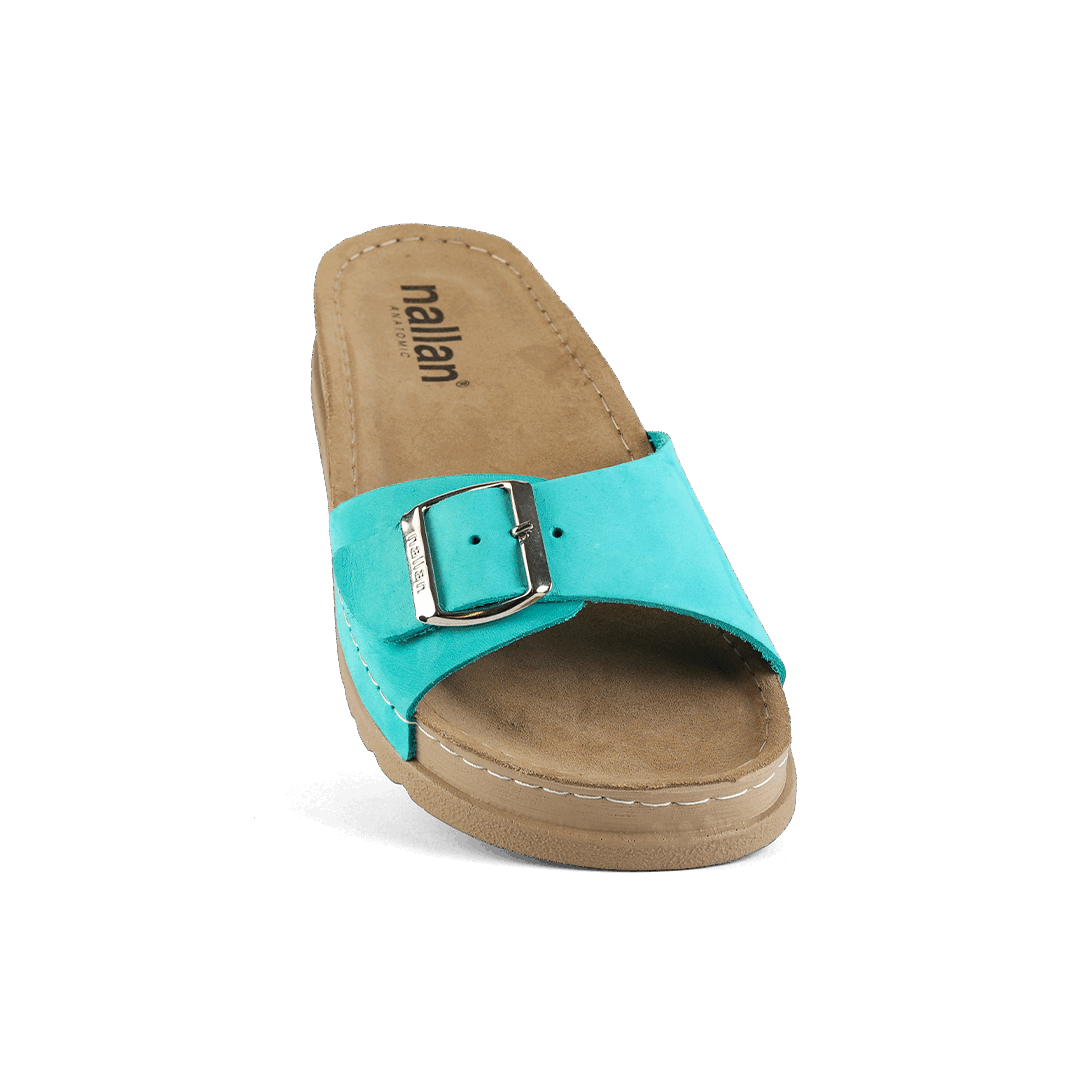 NALLAN Lura Sky Blue women's buckle slides – view 8