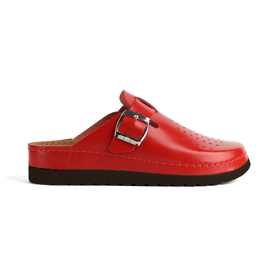NALLAN Priam Red N352 leather work clogs – view 6