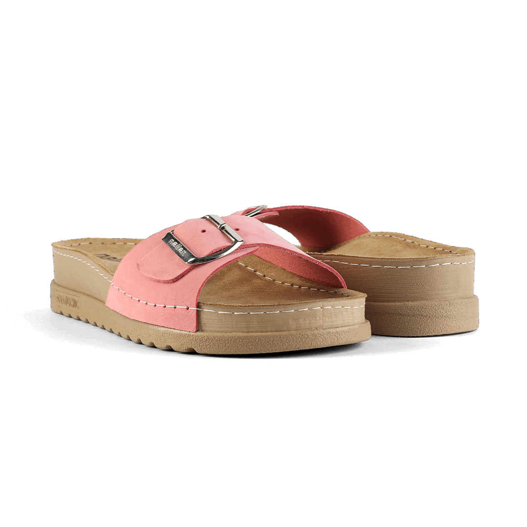 NALLAN Lura Pastel Pink women's buckle slides – view 3