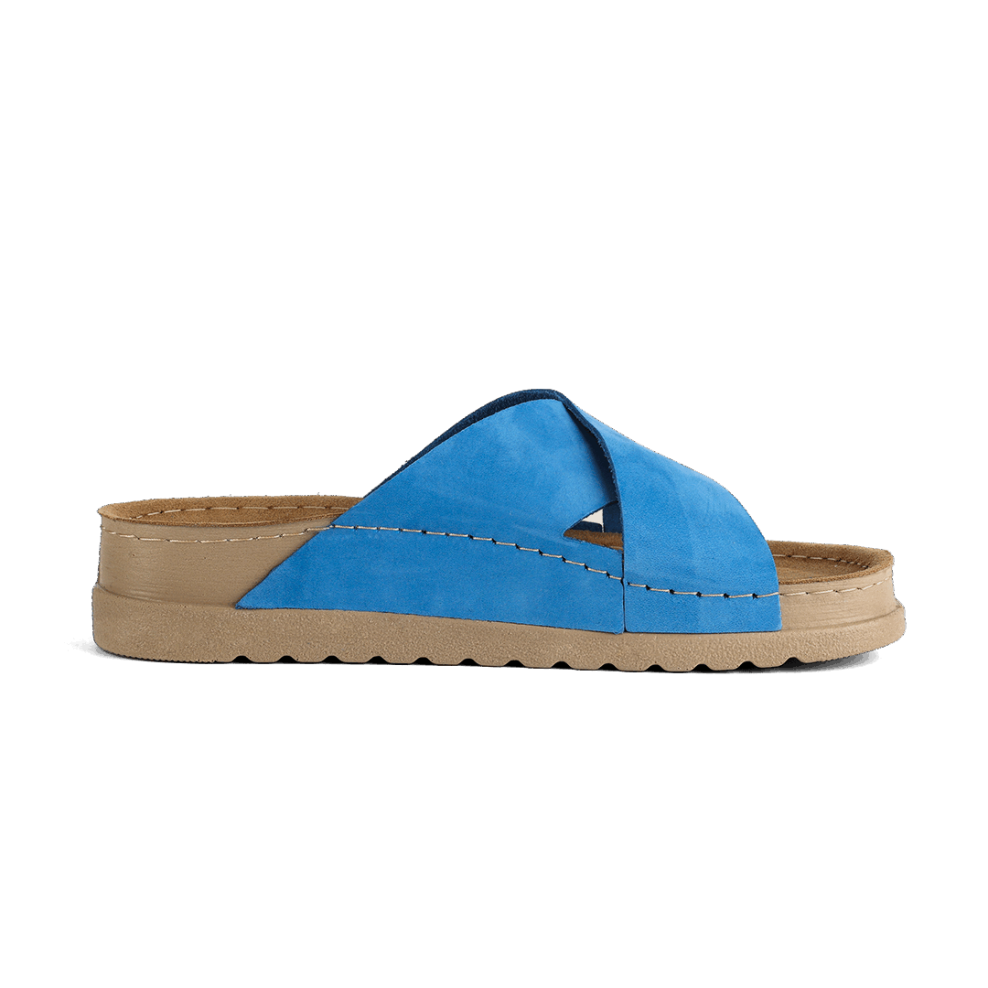 NALLAN Zoe Blue women's leather slides – view 7