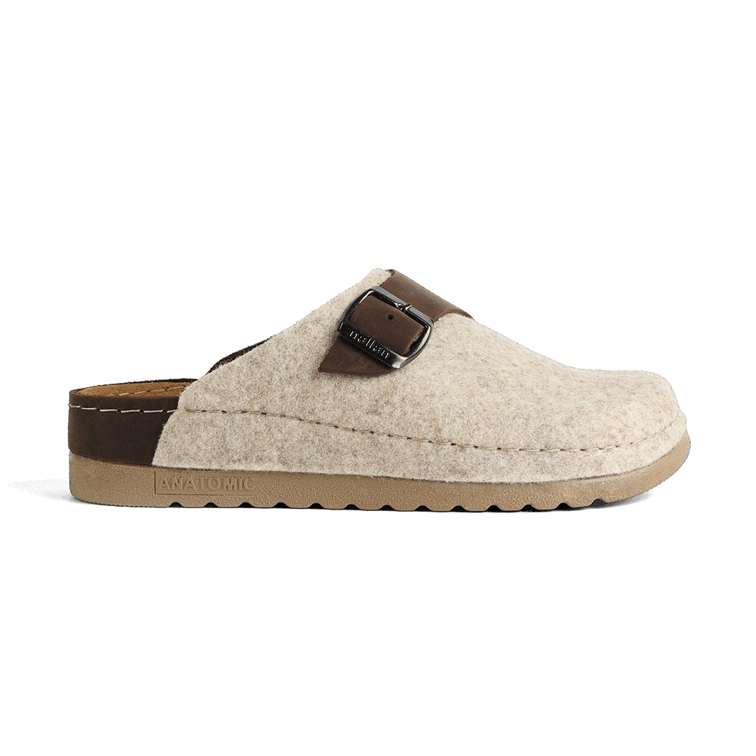 NALLAN Lana Beige & Brown felted wool slippers – view 5