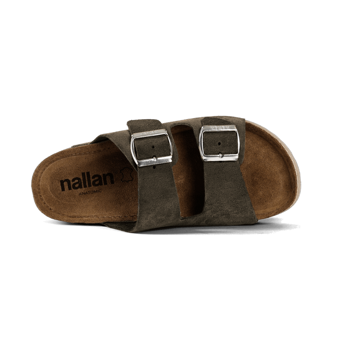 NALLAN Rubik Taupe men's two-strap slides – view 4