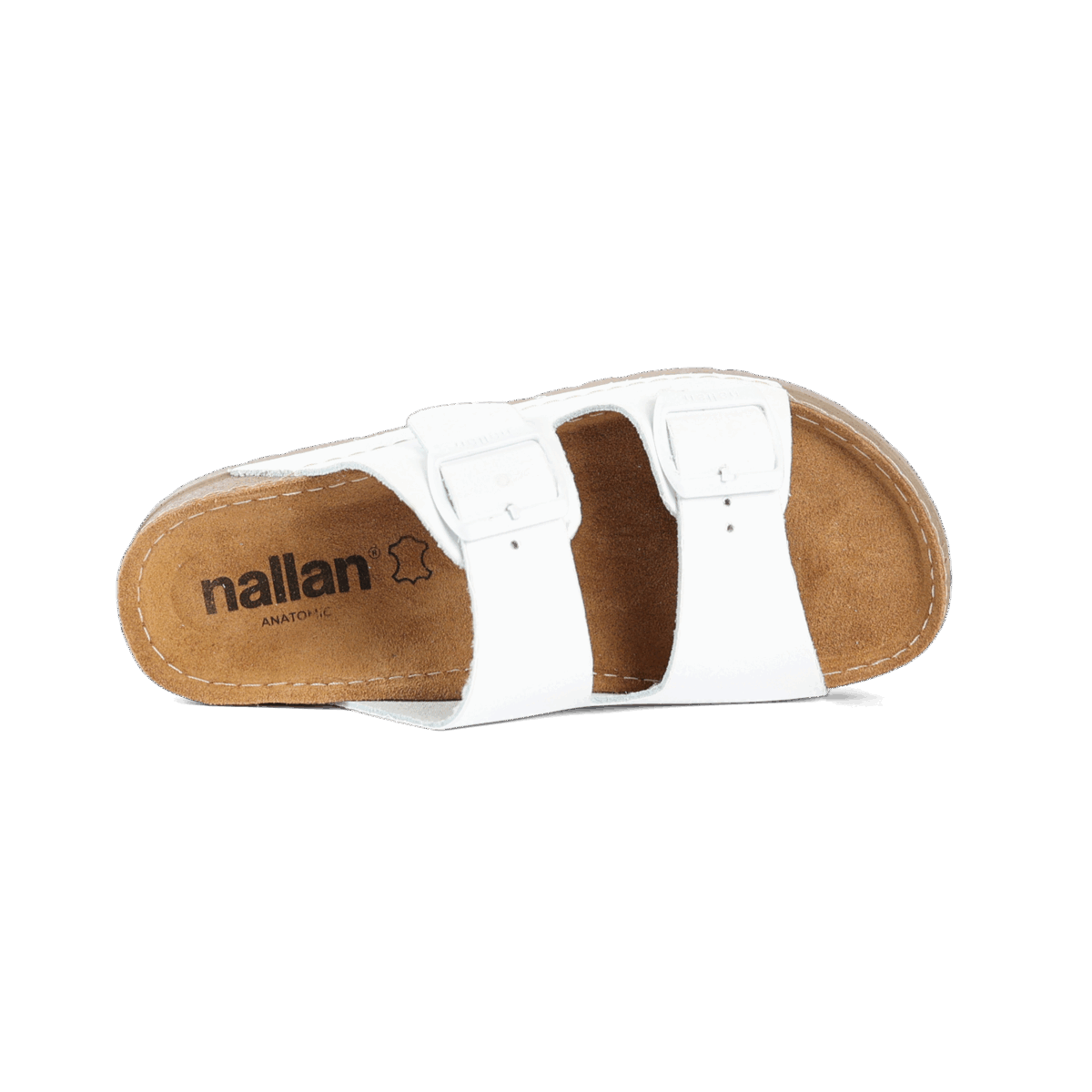 NALLAN Rubik White women's two-strap slides – view 4