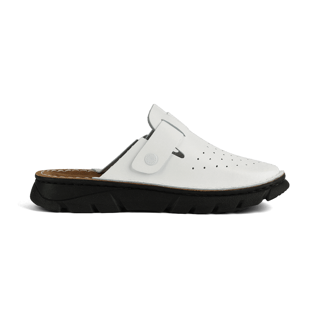 NALLAN Nomad White men's leather clogs – view 6