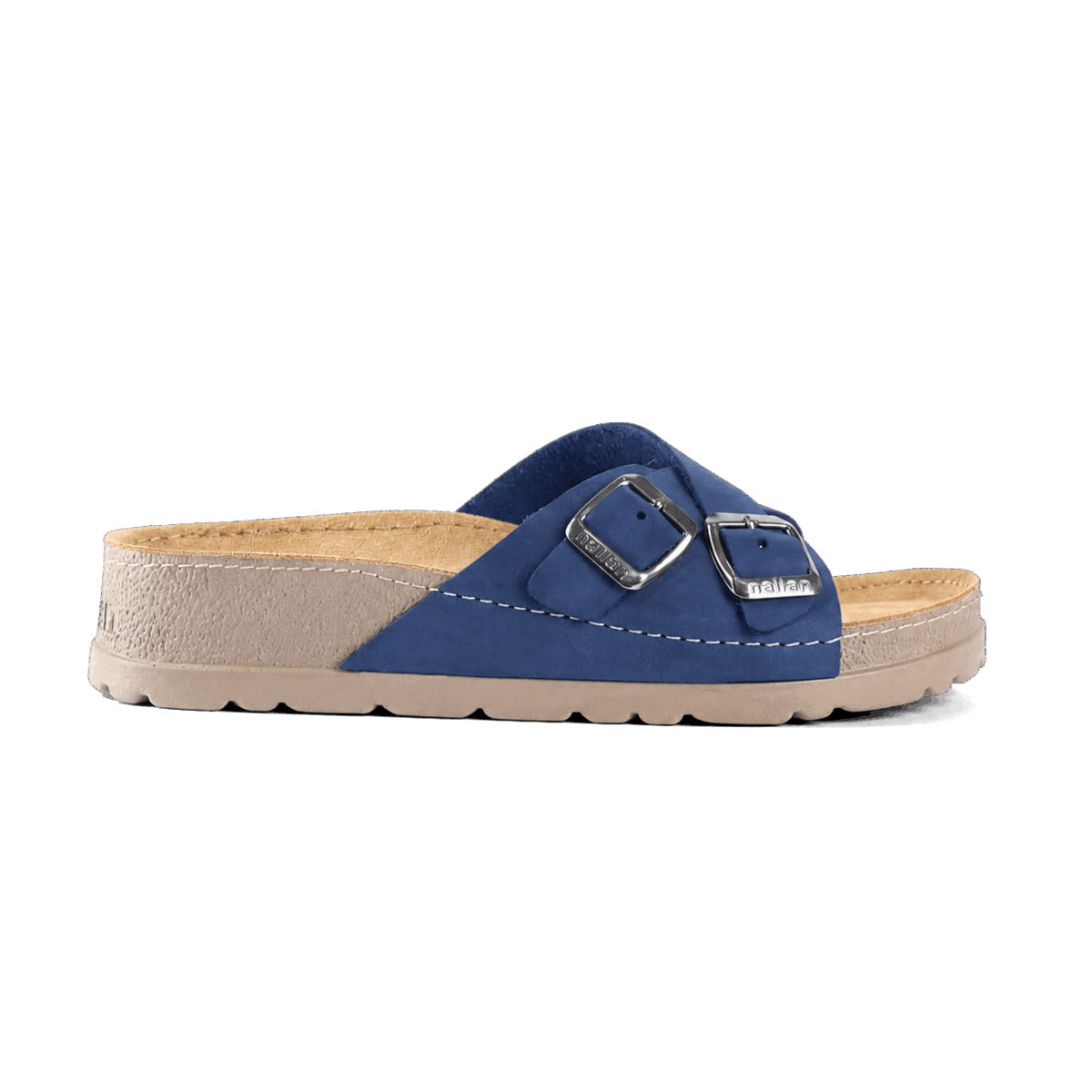 NALLAN Serena Navy women's leather slides – view 6