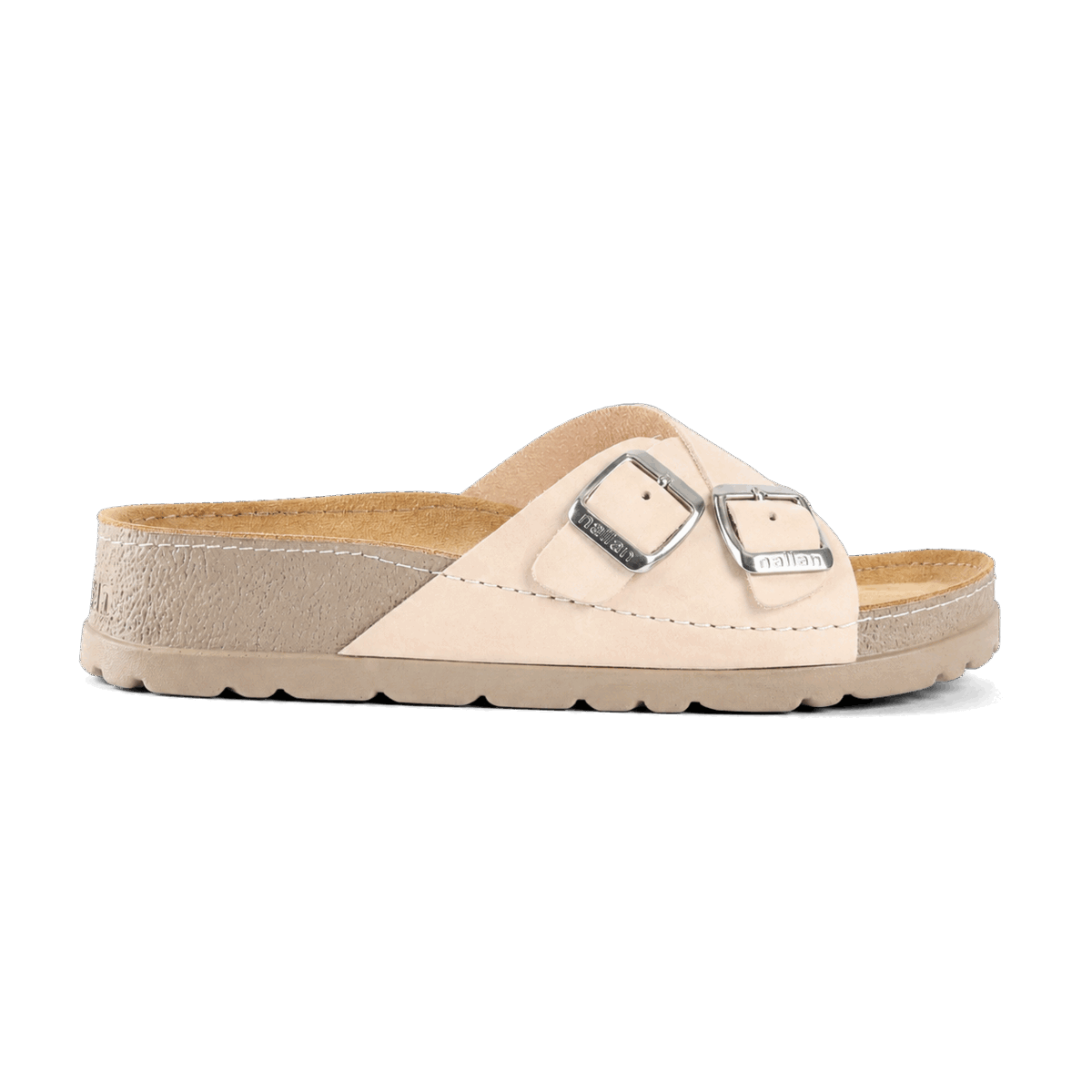 NALLAN Serena Beige women's leather slides – view 7