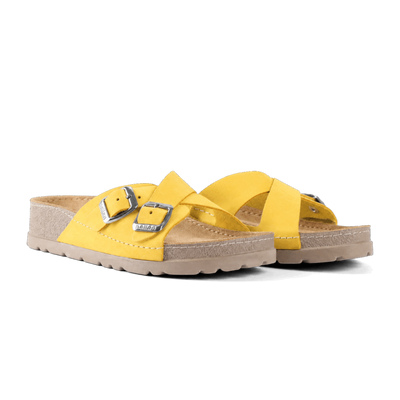 NALLAN Serena Yellow women's leather slides