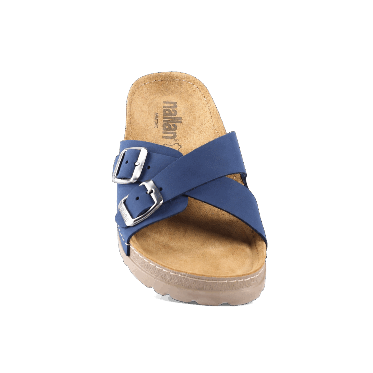 NALLAN Serena Navy women's leather slides – view 8