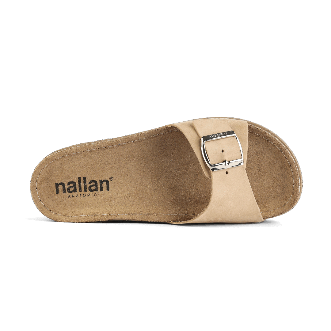 NALLAN Lura Cream women's buckle slides – view 4
