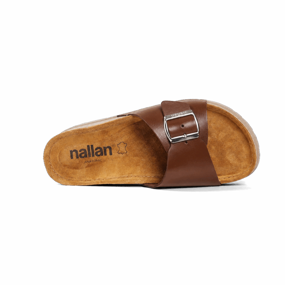 NALLAN Lura Brown women's buckle slides – view 4