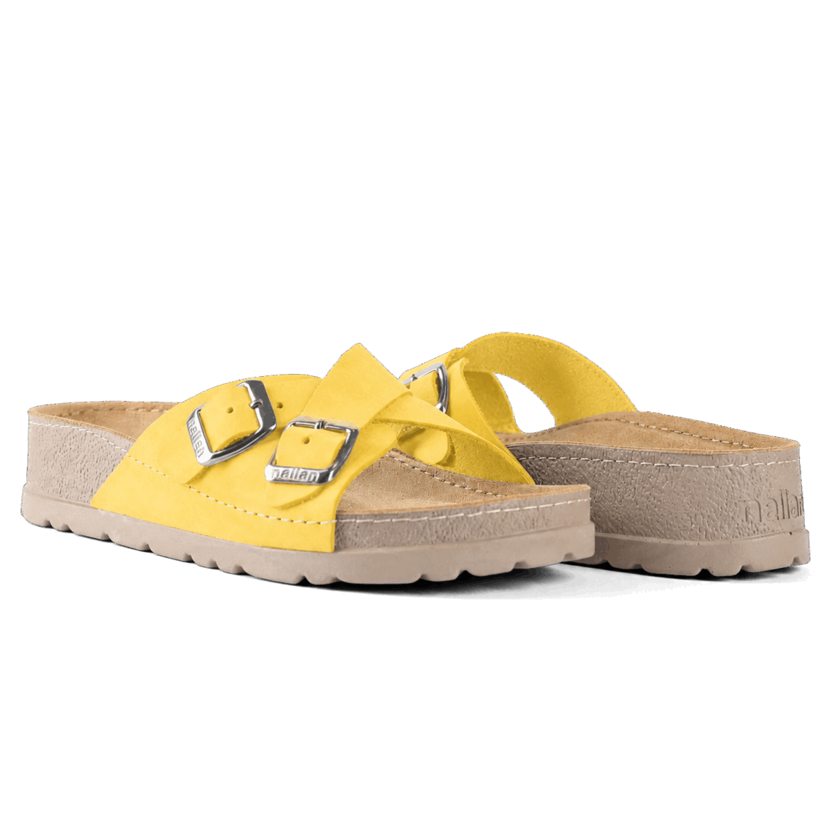NALLAN Serena Yellow women's leather slides – view 3