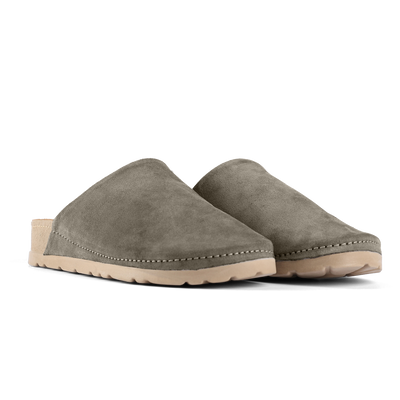 NALLAN Copenhagen taupe – klompe od brušene kože