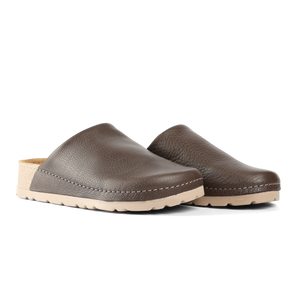 NALLAN Copenhagen Brown Leather suede work clogs