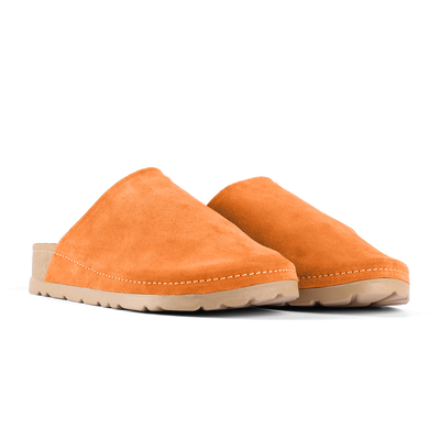 NALLAN Copenhagen Vivid Orange suede work clogs