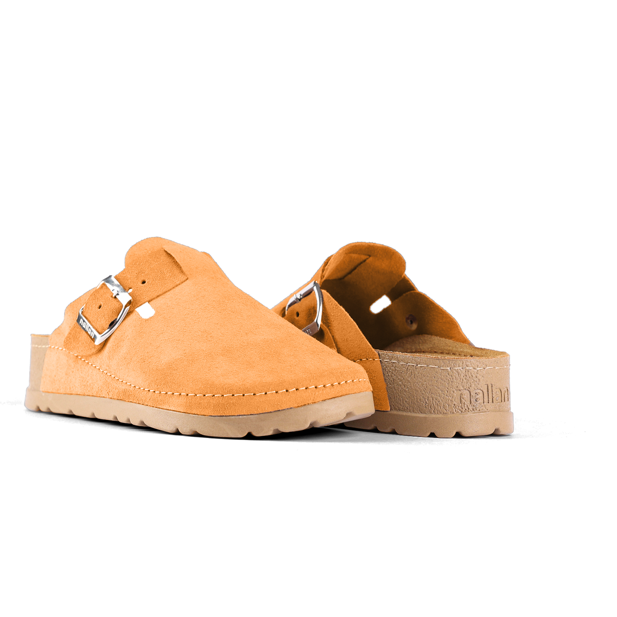 NALLAN Berlin Vivid Orange closed-toe buckle clogs – view 2