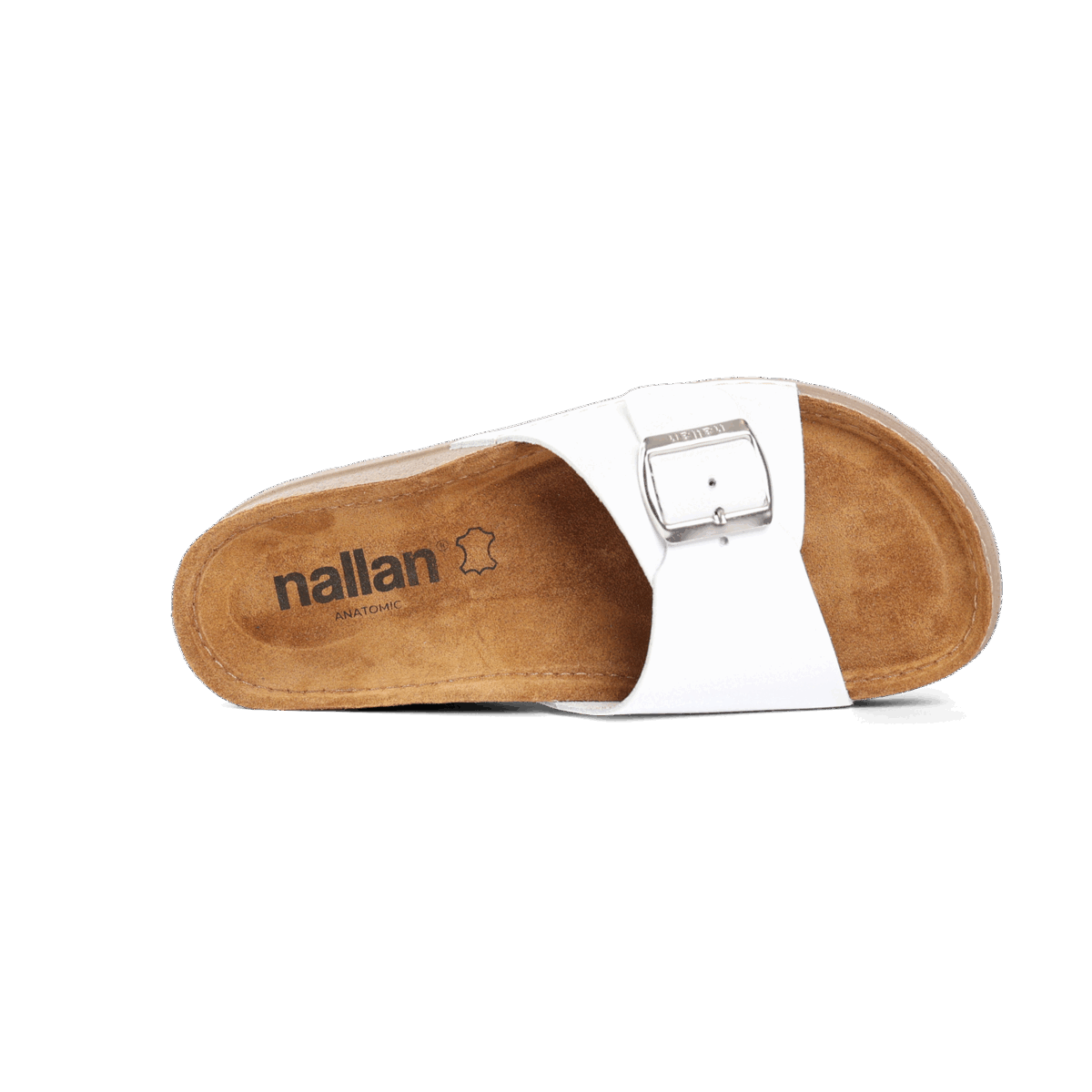 NALLAN Lura White women's buckle slides – view 4