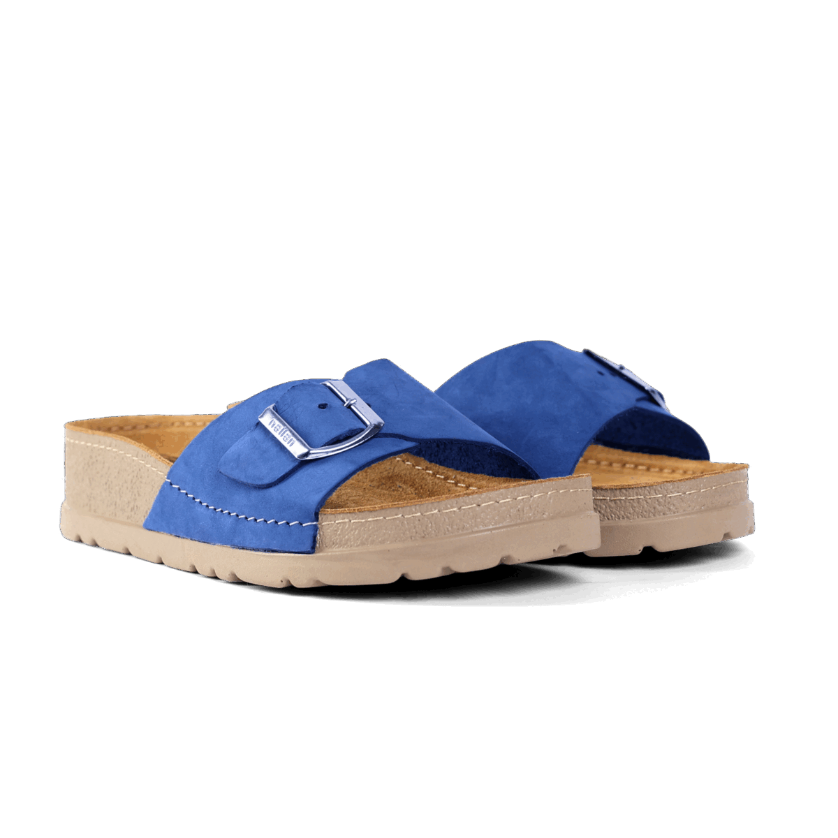 NALLAN Lura Light Navy women's buckle slides