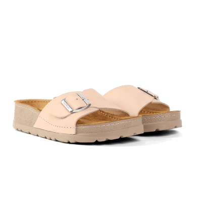 NALLAN Lura Bisque women's buckle slides