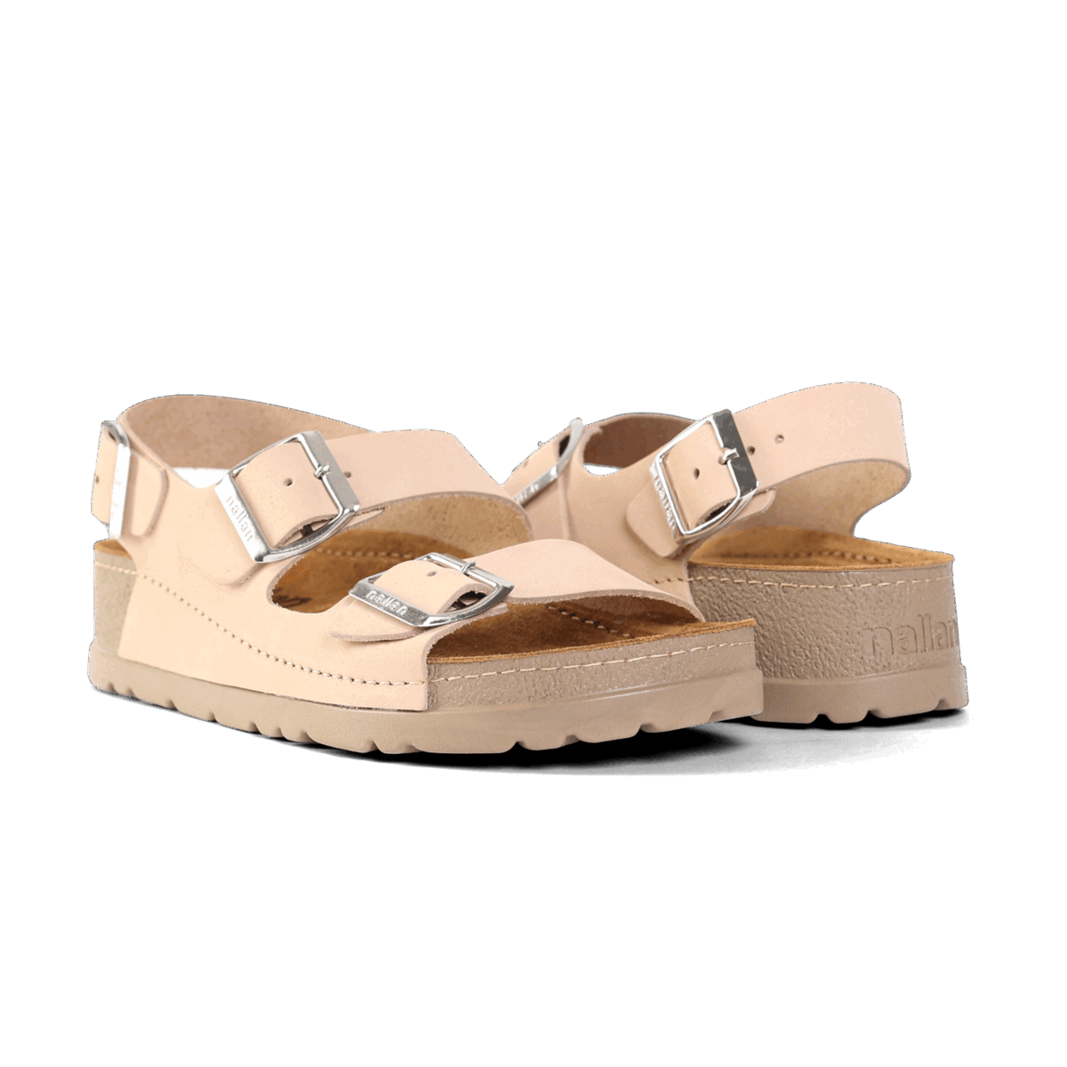 NALLAN Gaia Beige women's leather sandals – view 3