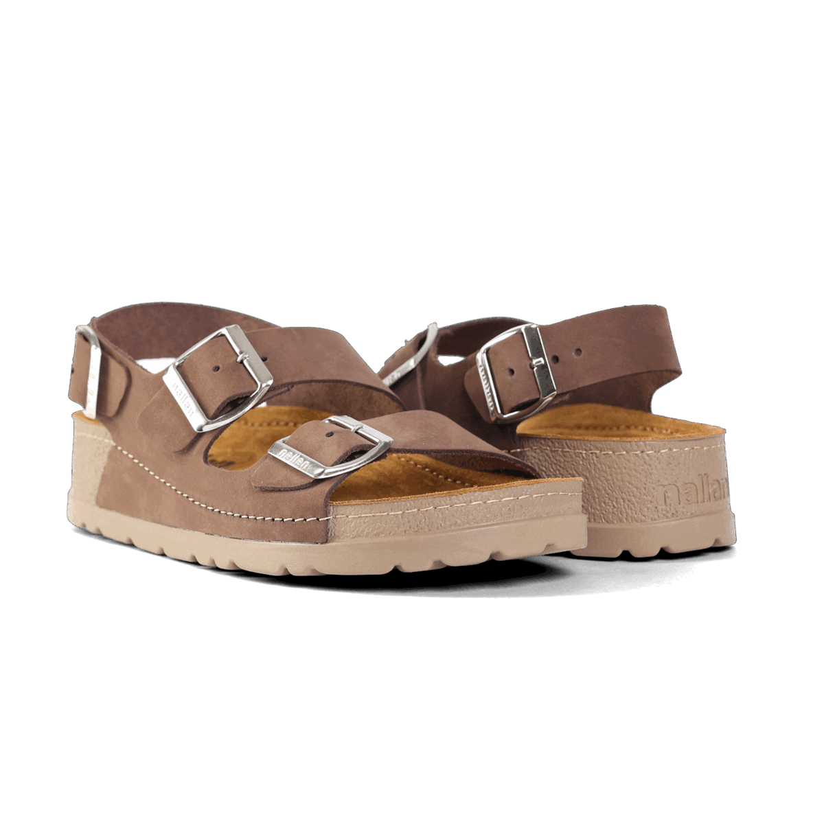 NALLAN Gaia Brown women's leather sandals – view 3