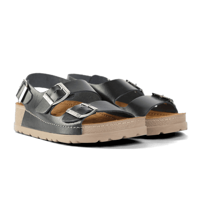 NALLAN Gaia Black women's leather sandals