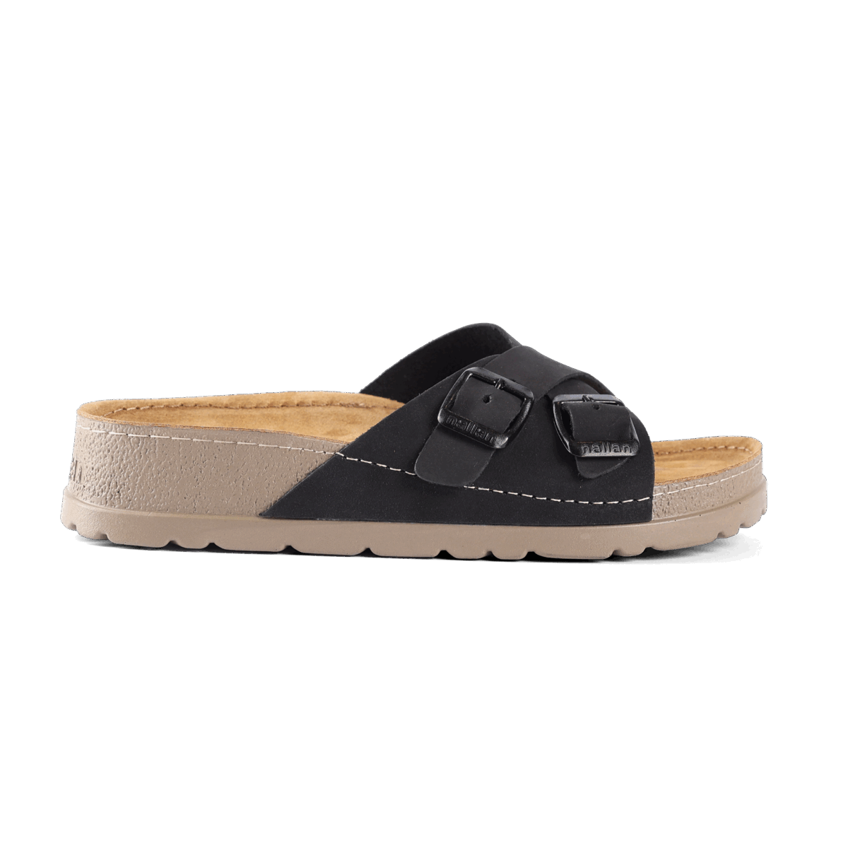 NALLAN Serena Black women's leather slides – view 6