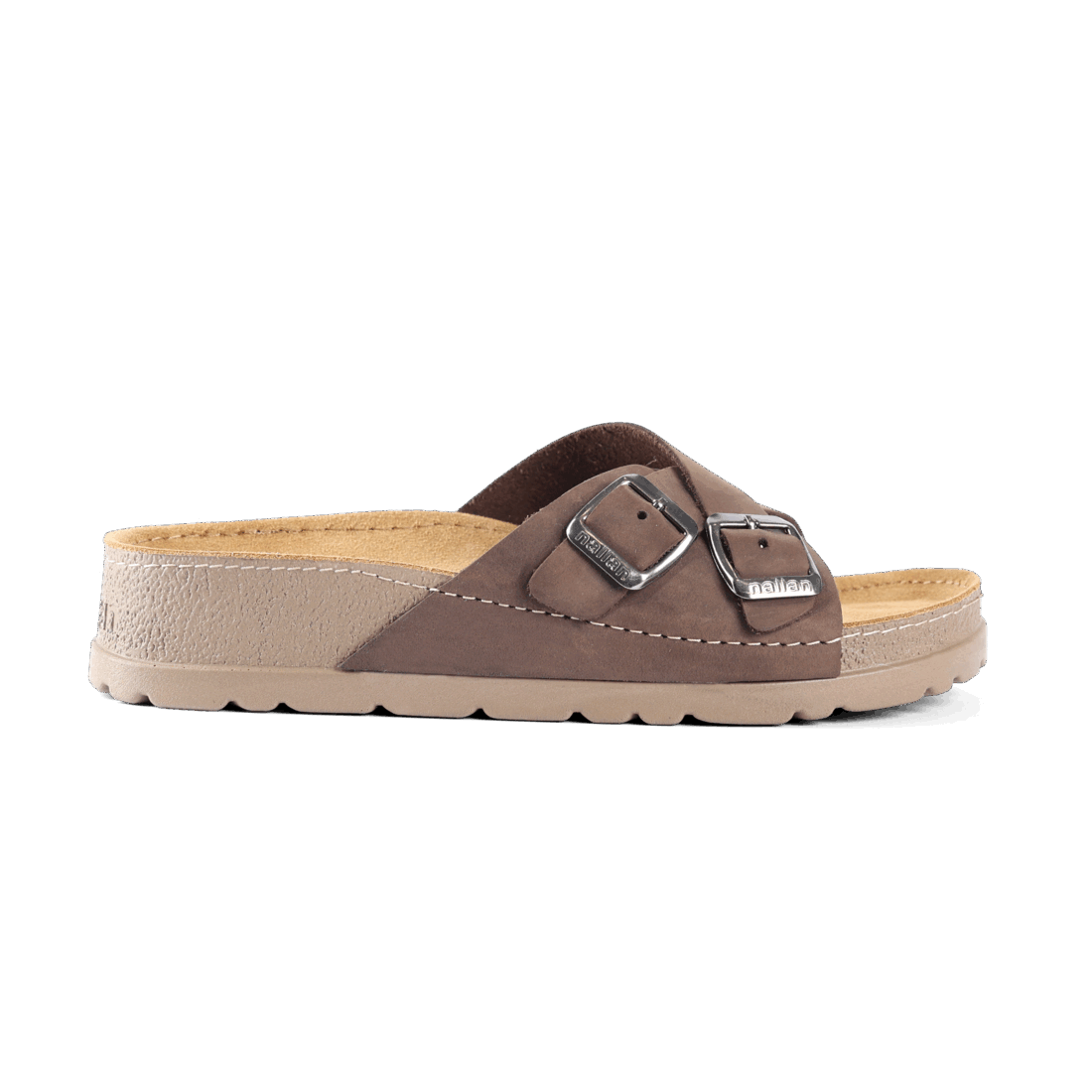 NALLAN Serena Brown women's leather slides – view 6