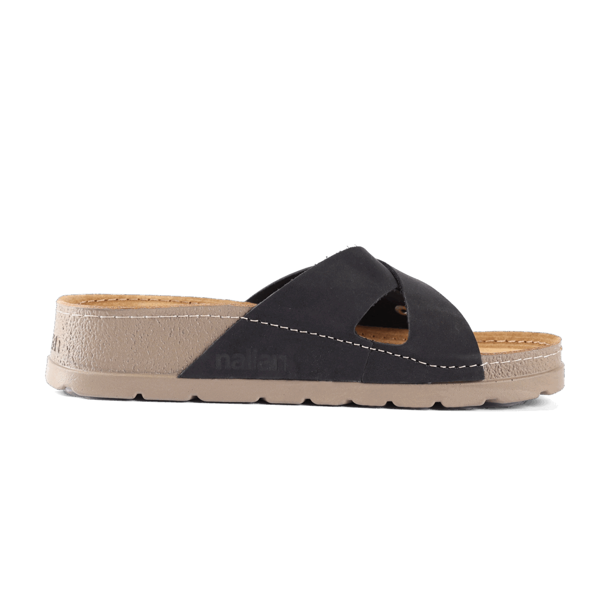 NALLAN Serena Black women's leather slides – view 7