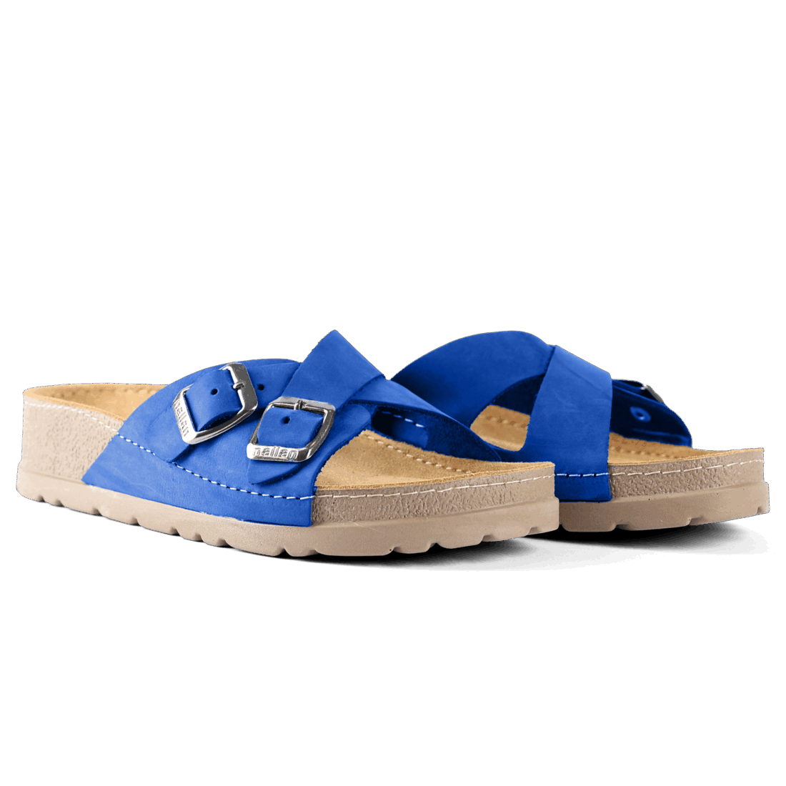 NALLAN Serena Blue women's leather slides
