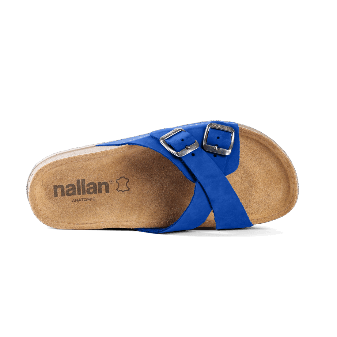 NALLAN Serena Blue women's leather slides – view 4