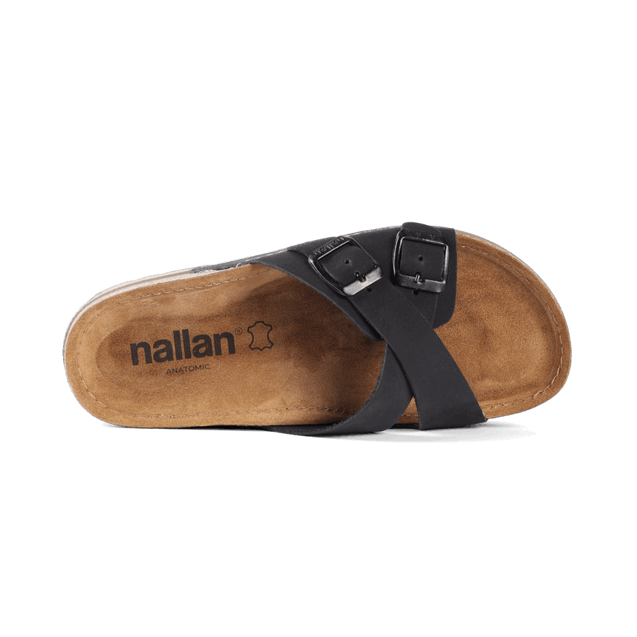 NALLAN Serena Black women's leather slides – view 4