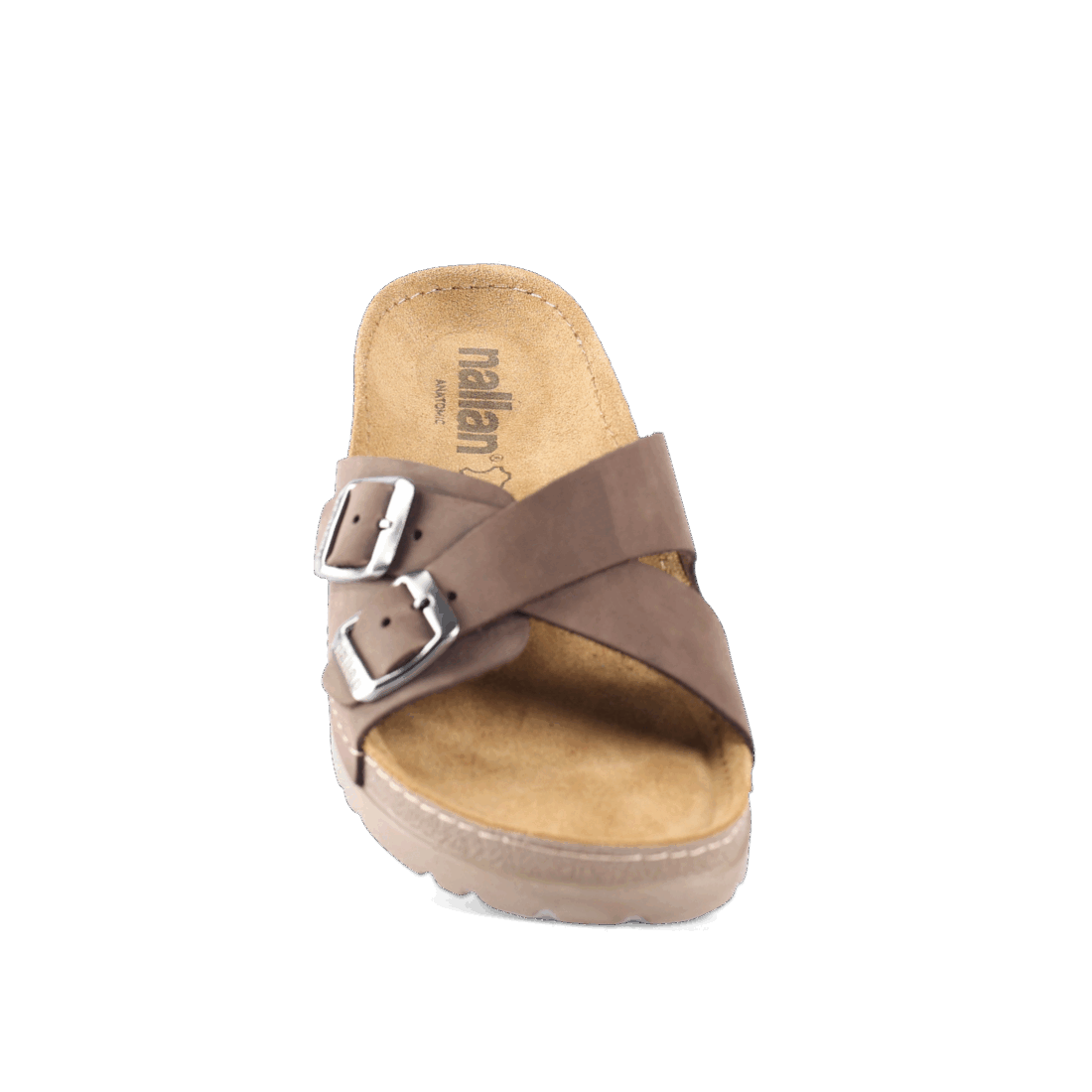 NALLAN Serena Brown women's leather slides – view 8
