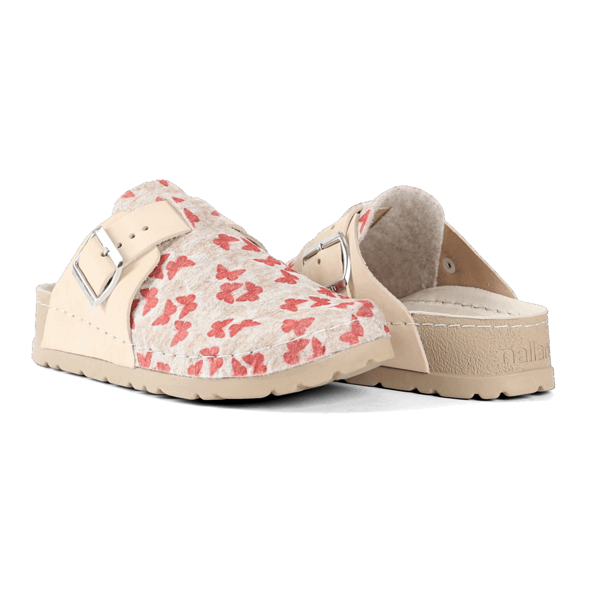 NALLAN Lana Beige butterfly felted wool slippers – view 2