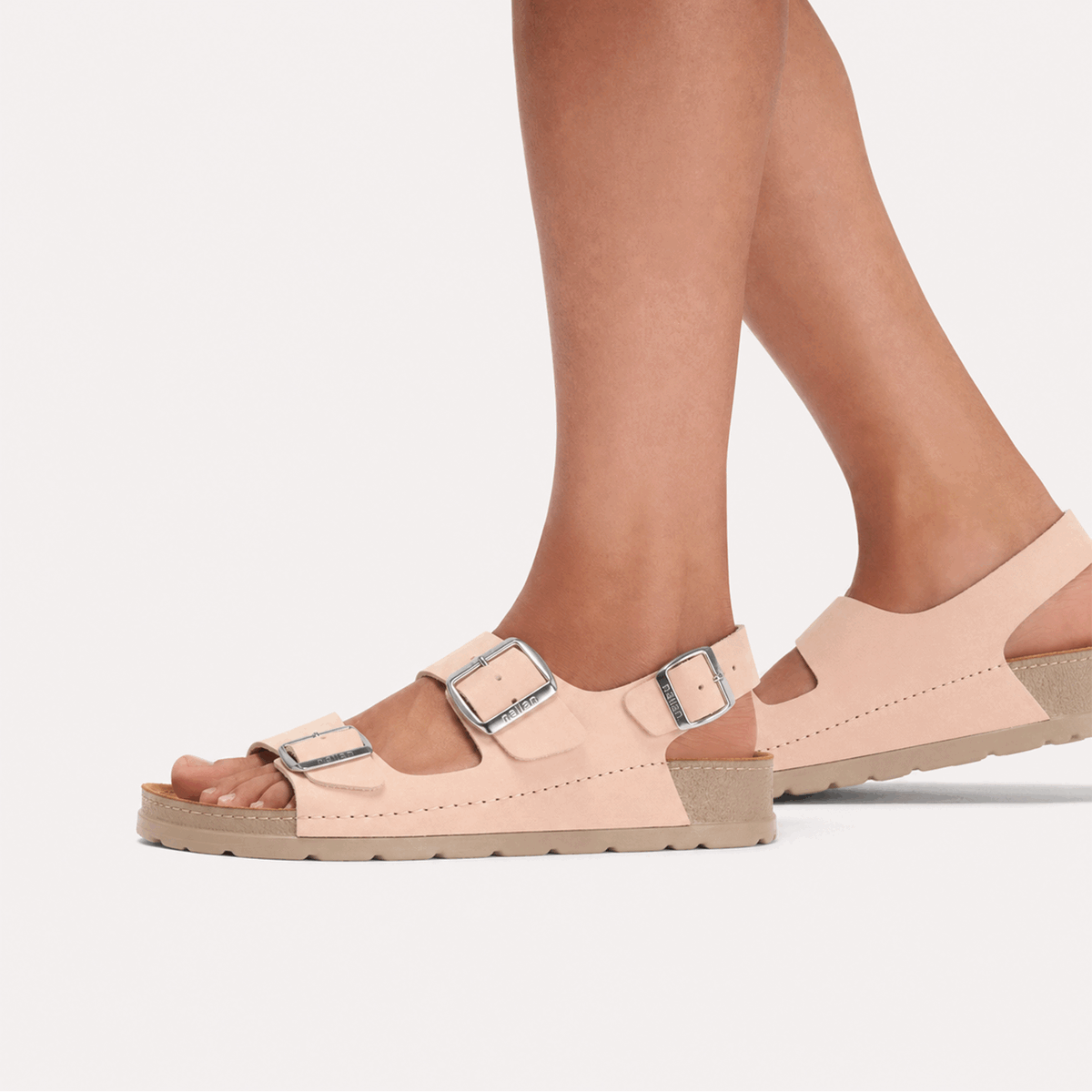NALLAN Gaia Beige women's leather sandals – view 2