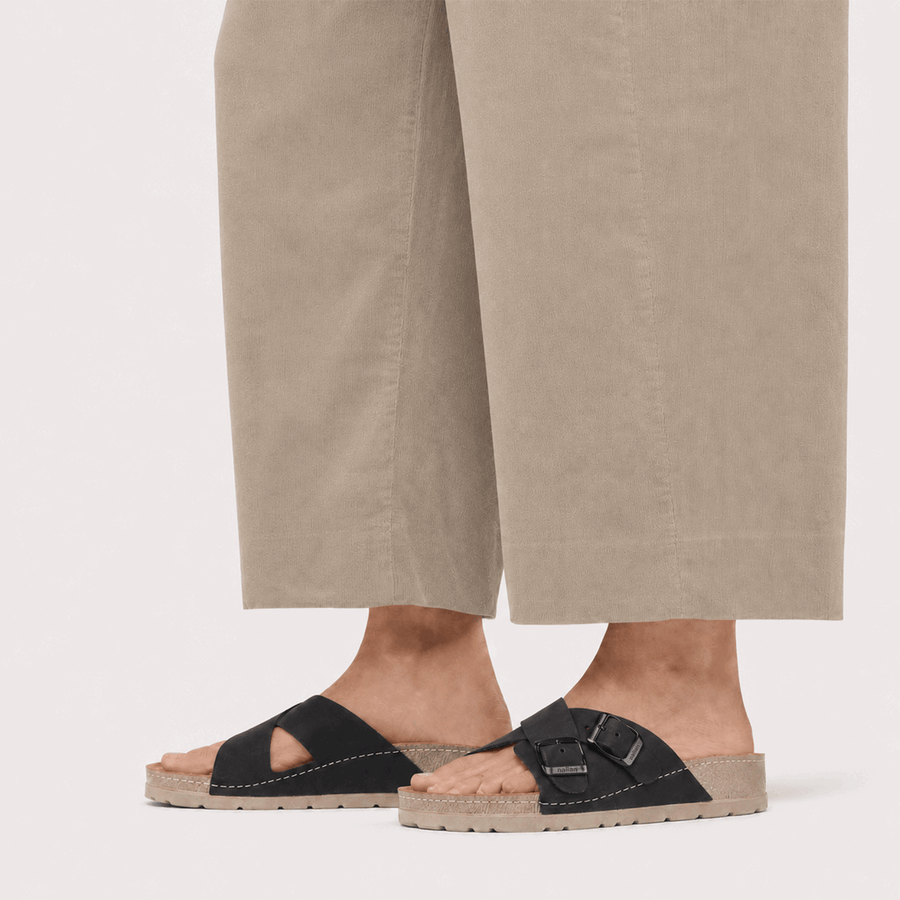 NALLAN Serena Black women's leather slides – view 2