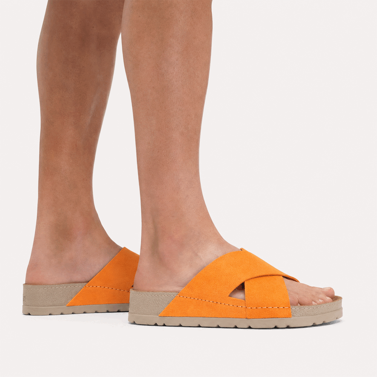 NALLAN Zoe Carrot women's leather slides – view 2