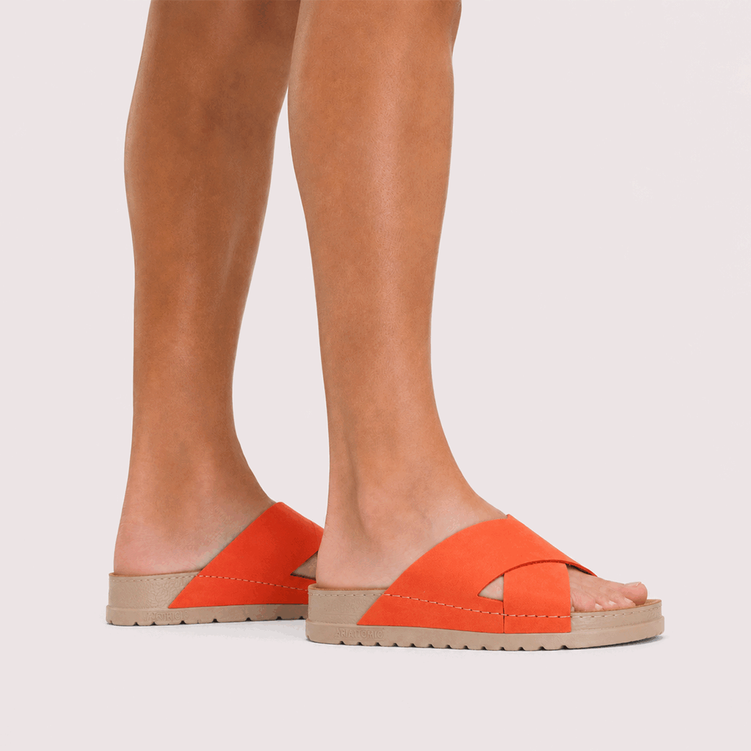 NALLAN Zoe Flame women's leather slides – view 2
