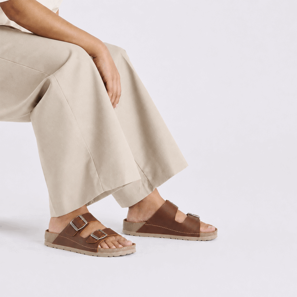 NALLAN Rubik Fudge women's two-strap slides – view 2