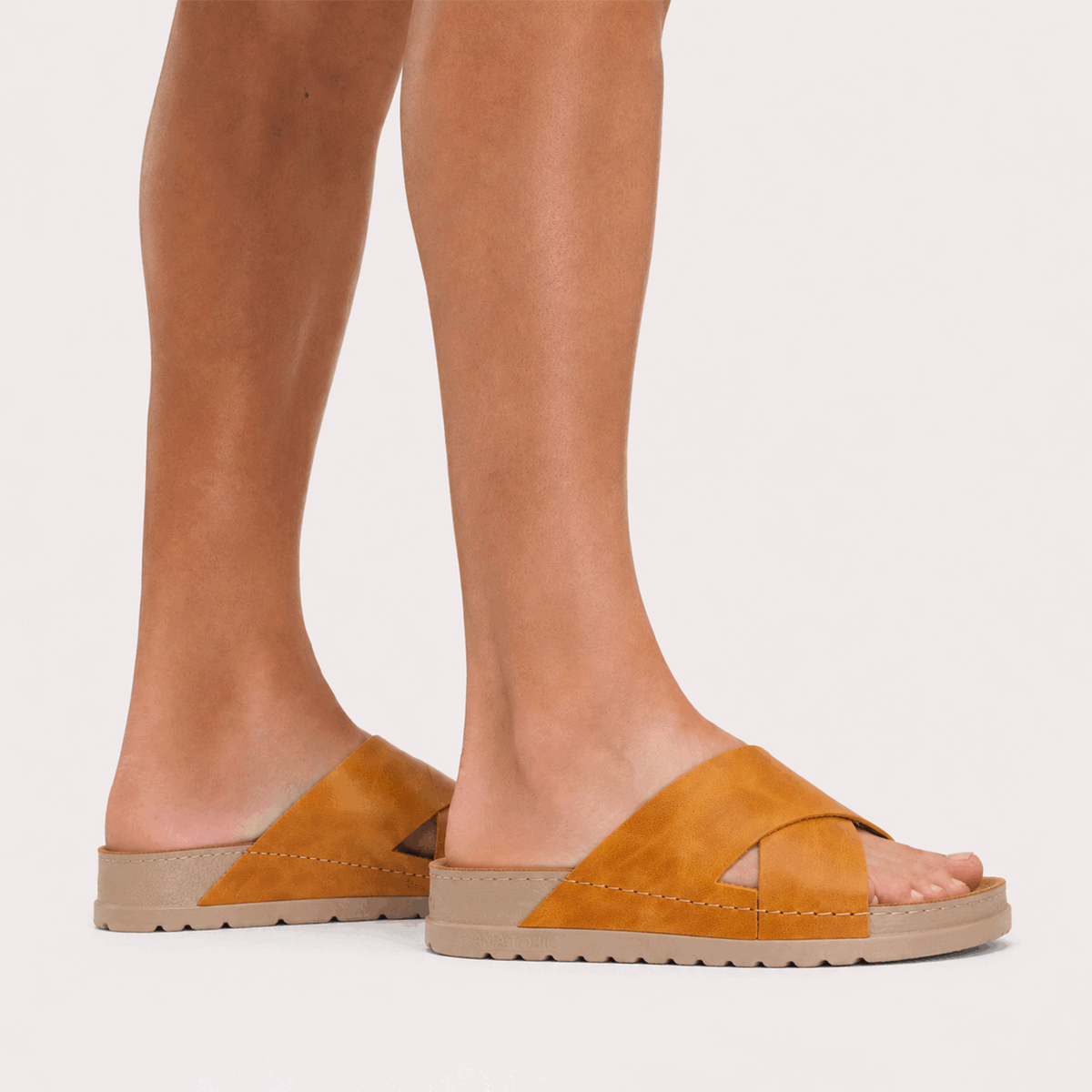 NALLAN Zoe Gold women's leather slides – view 2
