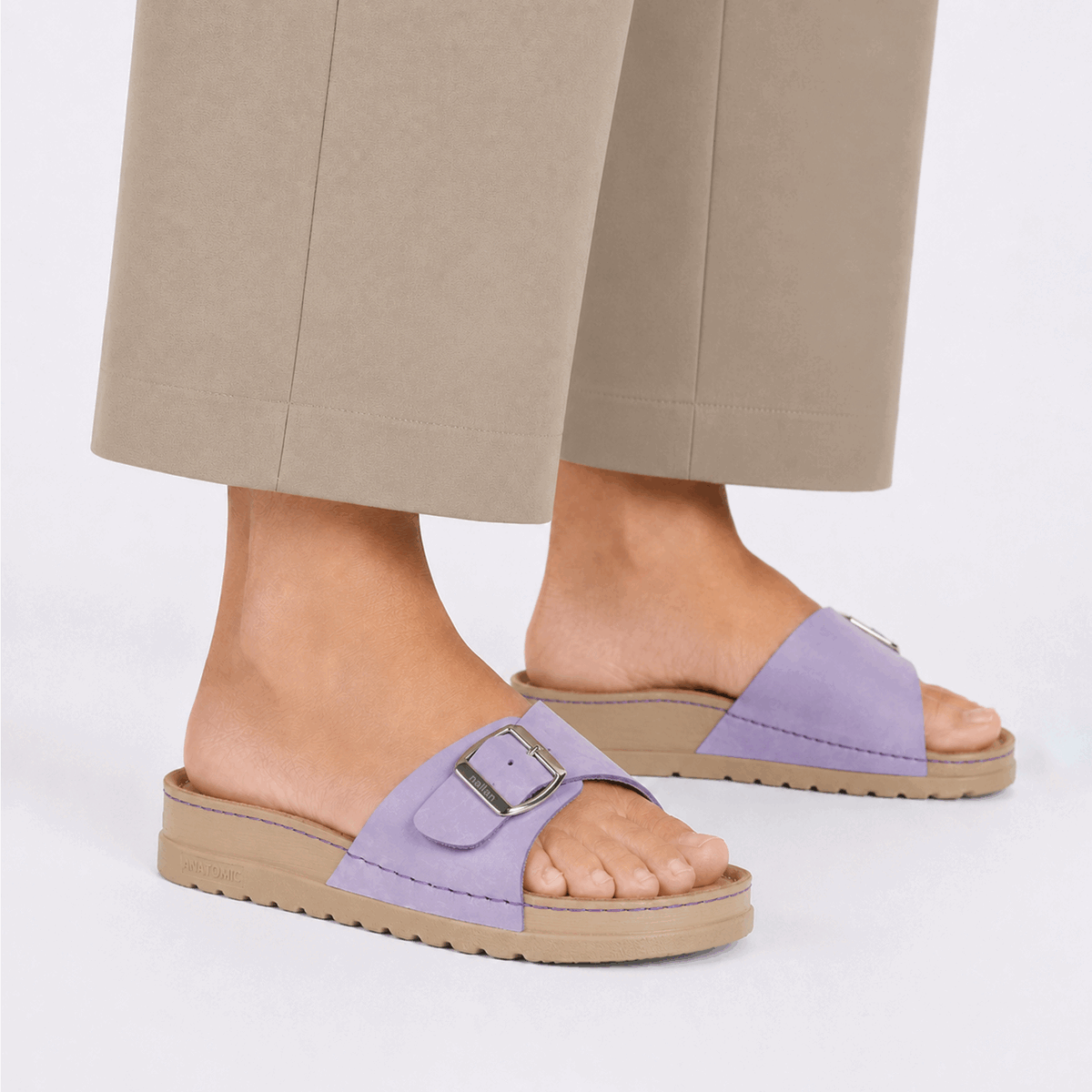 NALLAN Lura Lila women's buckle slides – view 2