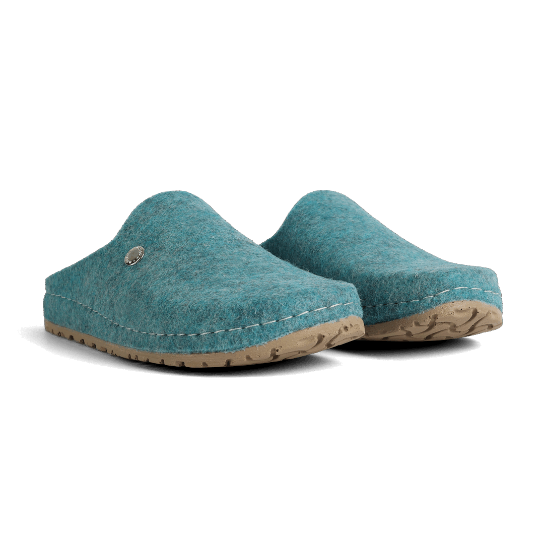 NALLAN Lana Blue felted wool slippers